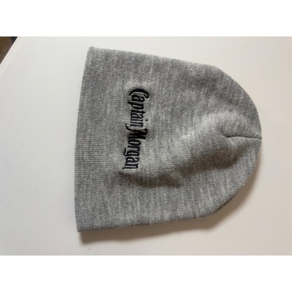 Captain Morgan Gray Beanie Hat Skull Cap Winter Knit Embroidered Logo - Picture 1 of 2